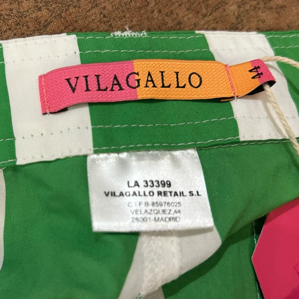 VILAGALLO - Raya Verde navy green striped patch pocket Pants NWT